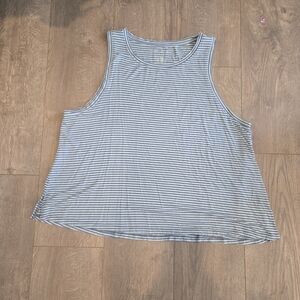 American Eagle Outfitters Light Blue Striped Muscle Tee Tank Top Womens Size Xl